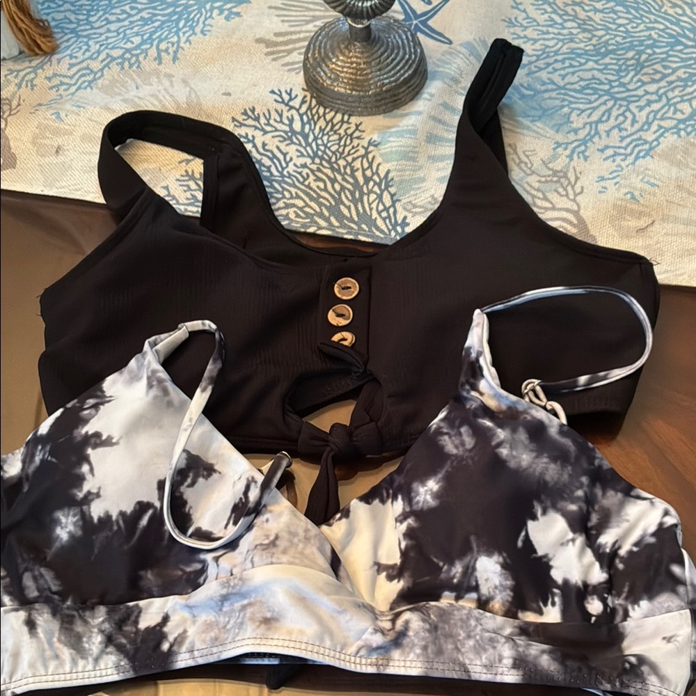SHEIN Black and Tie-Dye Bikini bundle of 2